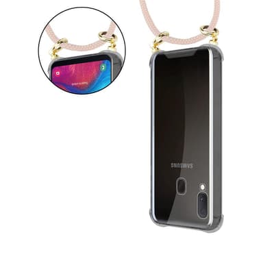 Samsung Galaxy A10e / A20e Skal Fodral Kedja (Rosa)