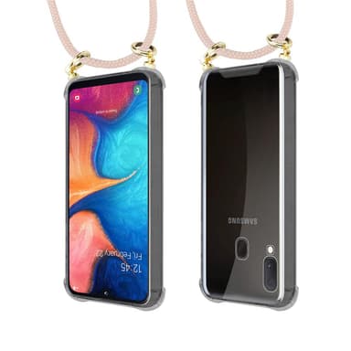 Samsung Galaxy A10e / A20e Skal Fodral Kedja (Rosa)