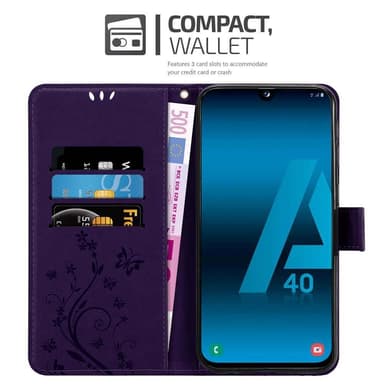 Samsung Galaxy A40 Plånboksfodral Skal (Lila)