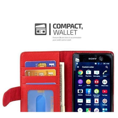 Sony Xperia M5 Plånboksfodral Skal (Röd)
