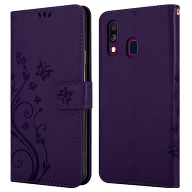 Samsung Galaxy A40 Plånboksfodral Skal (Lila)