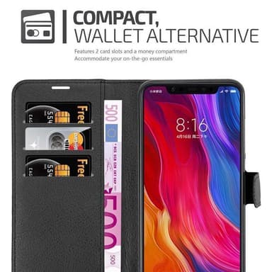 Xiaomi Mi 8 Plånboksfodral Skal (Svart)