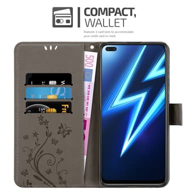 Realme 6 PRO Plånboksfodral Skal (Grå)