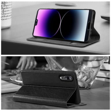 Huawei P20 Plånboksfodral Skal (Svart)