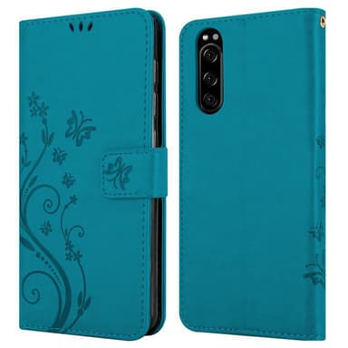 Sony Xperia 5 Plånboksfodral Skal (Blå)