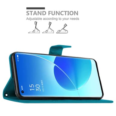 Oppo Reno6 PRO 5G Plånboksfodral Skal (Blå)