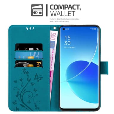 Oppo Reno6 PRO 5G Plånboksfodral Skal (Blå)