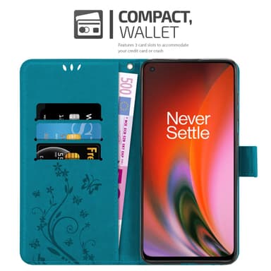 OnePlus Nord 2 5G Plånboksfodral Skal (Blå)