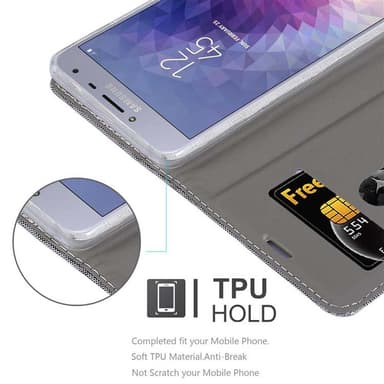Samsung Galaxy J4 2018 Plånboksfodral Skal (Grå)