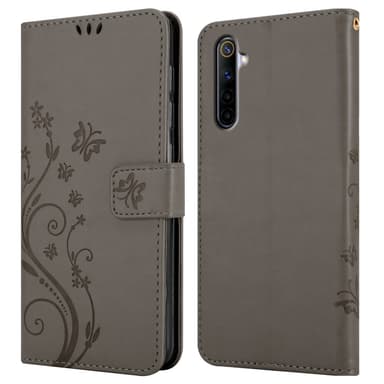 Realme 6 4G / 6s Plånboksfodral Skal (Grå)