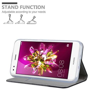 Huawei Enjoy 7 Plånboksfodral Skal (Grå)