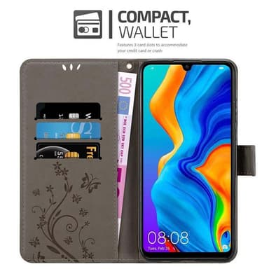 Huawei P30 LITE Plånboksfodral Skal (Grå)