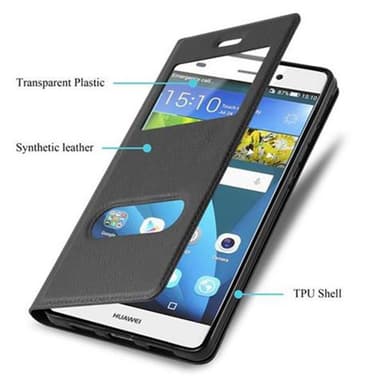 Huawei P8 LITE 2015 Plånboksfodral Skal (Svart)