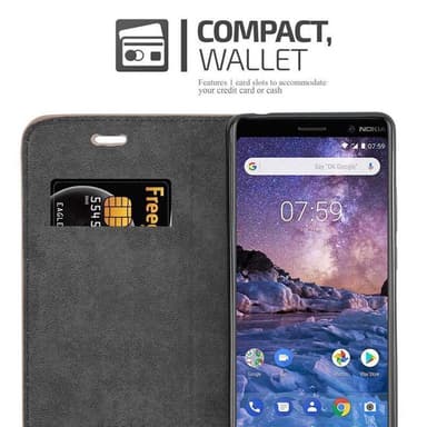 Nokia 7 PLUS Skal Fodral Case (Brun)