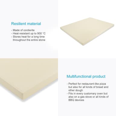 Pizzasten Baksten 38 x 30 x 1.5 cm (Beige)