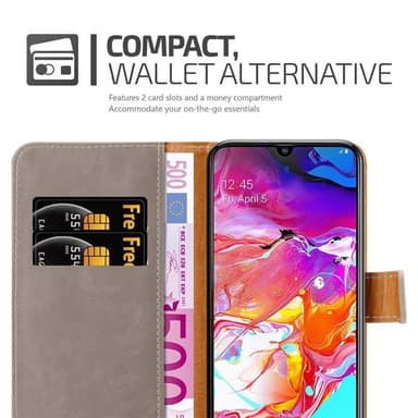 Samsung Galaxy A70 / A70s Plånboksfodral Skal (Brun)