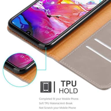 Samsung Galaxy A70 / A70s Plånboksfodral Skal (Brun)