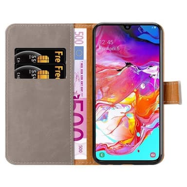 Samsung Galaxy A70 / A70s Plånboksfodral Skal (Brun)