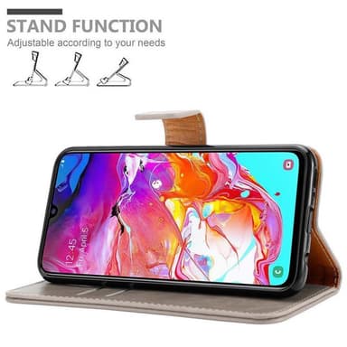 Samsung Galaxy A70 / A70s Plånboksfodral Skal (Brun)