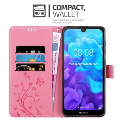 Huawei Y6 PRO 2019 Plånboksfodral Skal (Rosa)