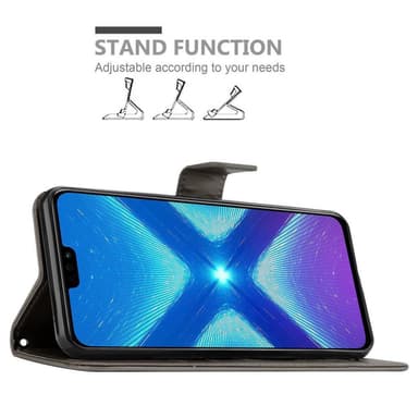 Honor 8X Plånboksfodral Skal (Grå)