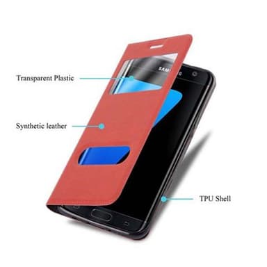 Samsung Galaxy S7 EDGE Plånboksfodral Skal (Röd)