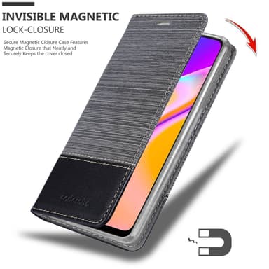 Oppo A94 5G Plånboksfodral Skal (Grå)