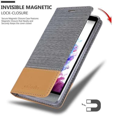LG STYLUS 3 Plånboksfodral Skal (Grå)