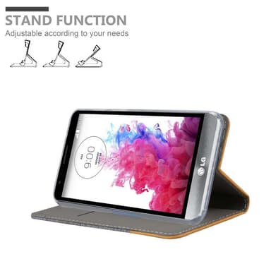 LG STYLUS 3 Plånboksfodral Skal (Grå)