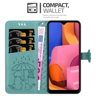Samsung Galaxy A20s Plånboksfodral Skal (Grön)