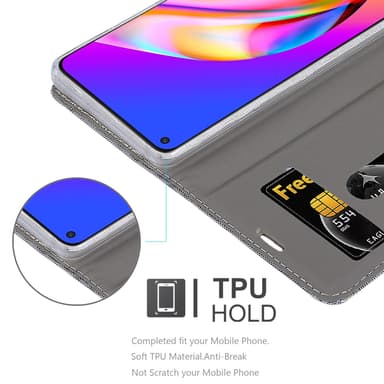 Oppo A94 5G Plånboksfodral Skal (Grå)