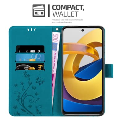 Xiaomi POCO M4 PRO 5G Plånboksfodral Skal (Blå)