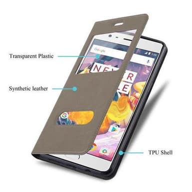 OnePlus 3 / 3T Plånboksfodral Skal (Brun)