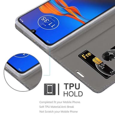 Motorola MOTO E6 PLUS Plånboksfodral Skal (Grå)