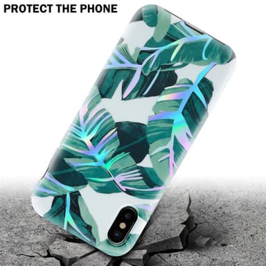 iPhone XS MAX Fodral Skal Blommor (Vit)