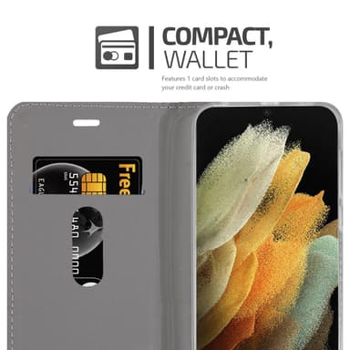 Samsung Galaxy S21 ULTRA Plånboksfodral Skal (Grå)