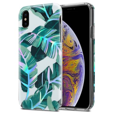 iPhone XS MAX Fodral Skal Blommor (Vit)