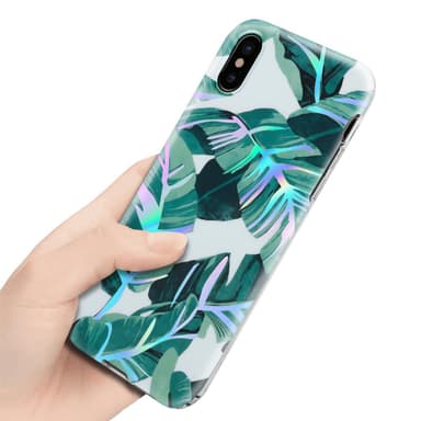 iPhone XS MAX Fodral Skal Blommor (Vit)