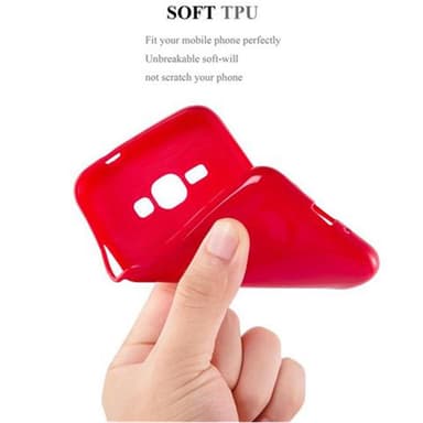 Samsung Galaxy J1 2015 Skal Fodral Case (Röd)