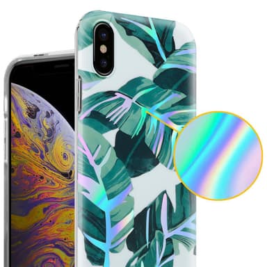 iPhone XS MAX Fodral Skal Blommor (Vit)