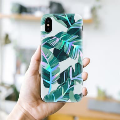 iPhone XS MAX Fodral Skal Blommor (Vit)