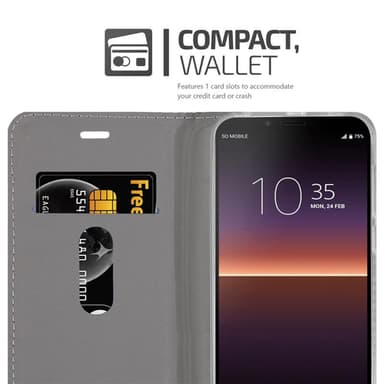 Sony Xperia 10 II Plånboksfodral Skal (Grå)