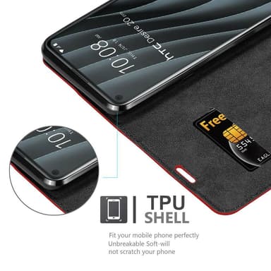 HTC Desire 20 PRO Skal Fodral Case (Röd)