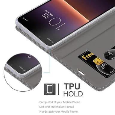 Sony Xperia 10 II Plånboksfodral Skal (Grå)