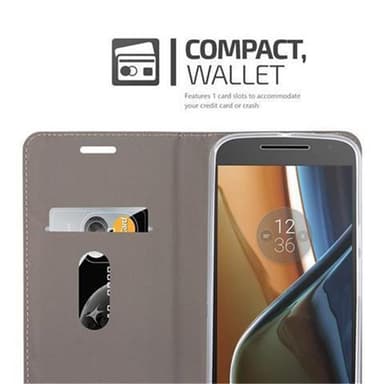 Motorola MOTO G4 / G4 PLUS Plånboksfodral Skal (Grå)