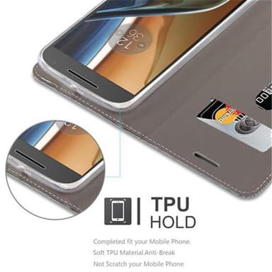 Motorola MOTO G4 / G4 PLUS Plånboksfodral Skal (Grå)
