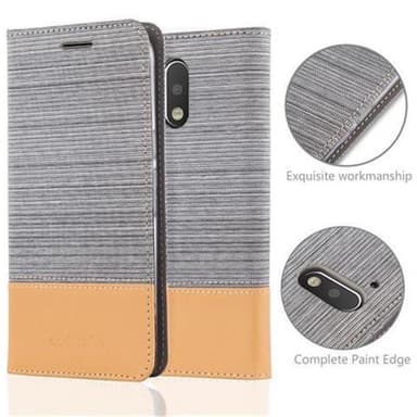 Motorola MOTO G4 / G4 PLUS Plånboksfodral Skal (Grå)