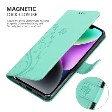 iPhone 14 Plånboksfodral Skal (Turkos)