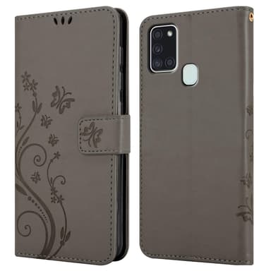 Samsung Galaxy A21s Plånboksfodral Skal (Grå)