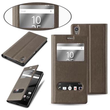 Sony Xperia Z5 PREMIUM Plånboksfodral Skal (Brun)